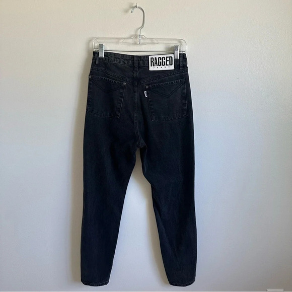 Ragged Black Jeans with back leg distressed jeans size 28 - Picture 3 of 5